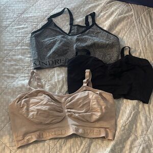 Kindred Bravely Nursing Bra Trio in Gray, Black, and Tan